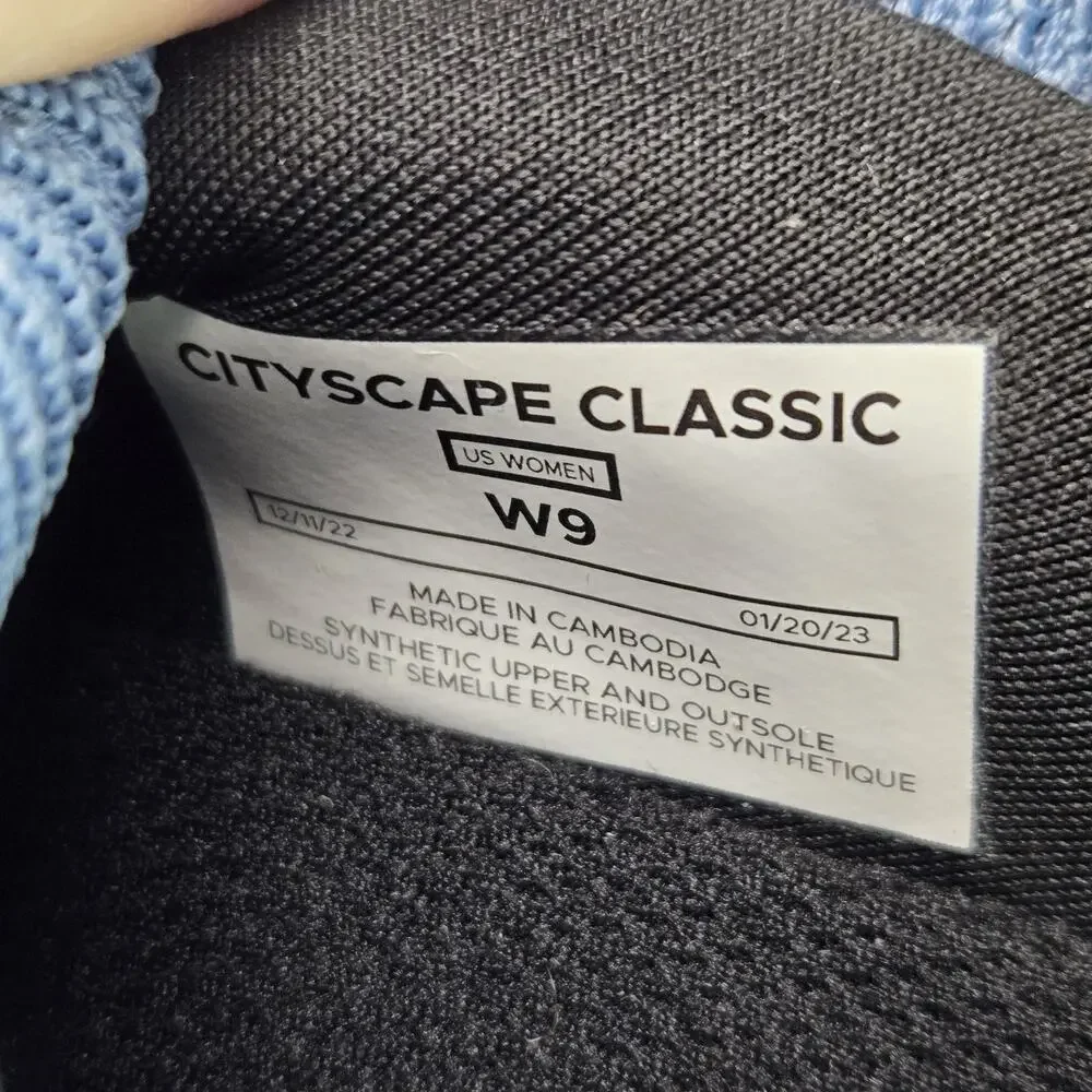 NEW Vessi Cityscape Classic Womens Size 9 Lace Up Waterproof Shoes Blue White